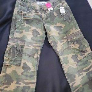 Camo boot leg cargo jeans